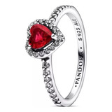 Pandora Anillo Corazón Elevado Rojo  Original