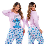 Pijama Feminino  Inverno Manga Longa Calça M. Manu
