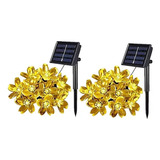 Pack 2 Guirnalda Solar Hada Flor Led Boda 5 Mtrs Calida