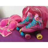 Patines Tipo Soy Luna De Nena Con Casco+protecciones 