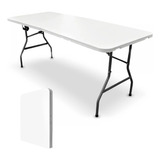 Mesa Plegable Tipo Maleta 180cm, Arma Fácil, Blanca