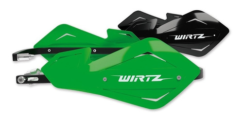 Cubremanos Shock Metal Verde + Repuesto Negro Wirtz -bmmoto