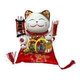 Gato De La Suerte Y Fortuna Feng Shui Ceramica Maneki Neko