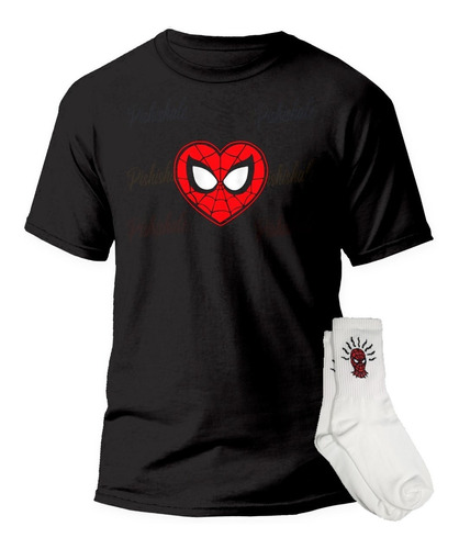 Playera Y Calcetas Spiderman Hombre Araña Corazon Chibi Gym