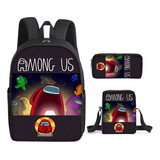 Mochila Escolar Among Us, Conjunto De 3 Peças, Bolsa Infanti