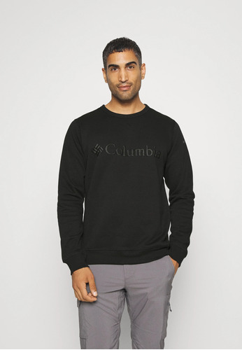 Poleron Columbia Logo Fleece Crew Sweartshirt , Black Puff