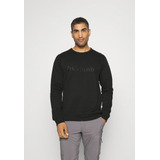 Poleron Columbia Logo Fleece Crew Sweartshirt , Black Puff