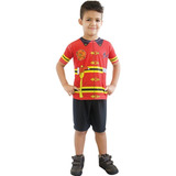 Roupa Infantil Masculino Fantasia Para Festa Tema Bombeiro C