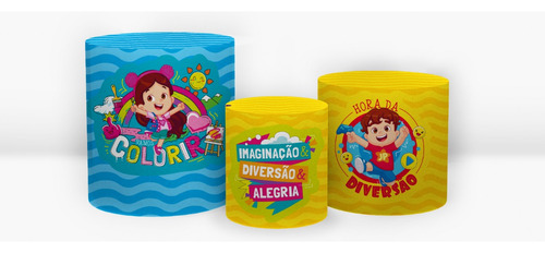 Trio Capas De Cilindros Sublim Licenciados Veste Fácil Festa