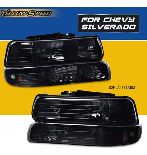 Fit For 1999-2002 Chevy Silverado Smoked/tinted Housing  Ccb