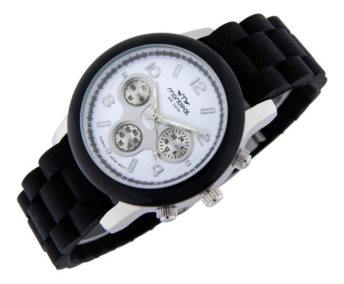 Reloj Montreal Mujer Ml844 Malla De Caucho Hebilla De Acero