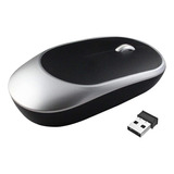 Mouse Inalámbrico Bluetooth Usb Recargable E100 Gris Y Plata