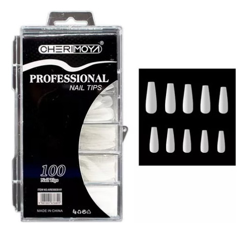 Cherimoya Tips Profesional Coffin Para Uñas 100un