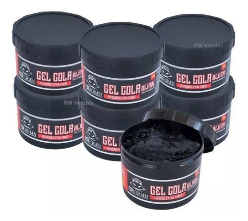 Gel Cola Black Fox For Man Masculino Pigmentação 300g 6 Un 