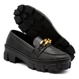 Sapato Mocassim Feminino Plataforma Blogueira Estilo Prada  