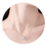 S925 Plata De Ley Collar Doble Anillo Con Diamantes