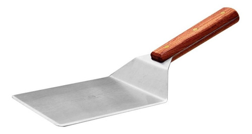 Espatula Acero Para Chef Plancha Mango De Madera 12 X 33 Cm