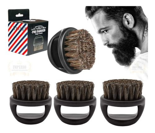 Cepillo De Barba Cerda Mixta Barberia Peine Barba Pack 4