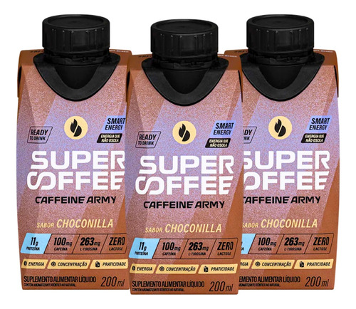 Kit 3 Rtd Ready To Drink Supercoffee Bebida Pré Treino 200ml