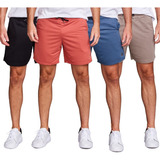 Kit 4 Short Bermuda Moletinho Masculina Lisa Curta