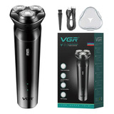 Afeitadora Eléctrica Hombre Shaver Vgr V-312 Usb Inalámbrica Color Negro Y Plateado