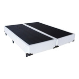 Base Cama Box Bipartido Queen Size Corino Branco 35x158x198