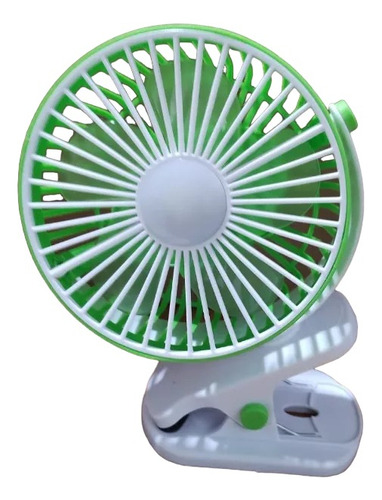 Mini Ventilador Con Clip De Escritorio Recargable Luz Led