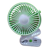 Mini Ventilador Con Clip De Escritorio Recargable Luz Led