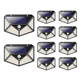 10 Pack Focos Solar 100 Led Con Sensor De Movimiento