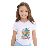 Blusinha Menina Infantil Branca Manga Curta