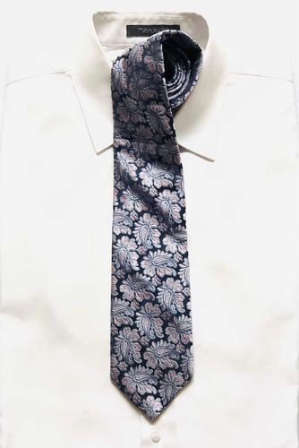 Hugo Boss Corbata De Seda Original Con Flores En Relieve