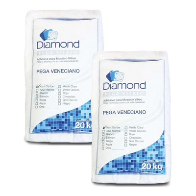 2 Pz Pegamento Veneciano Diamond Azul Caribe Bulto 20 Kgs Alberca | Envío gratis