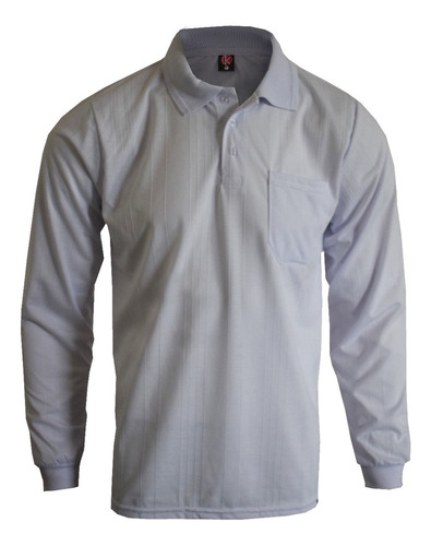 Camisa Polo Manga Longa Com Bolso Poliviscose Várias Cores