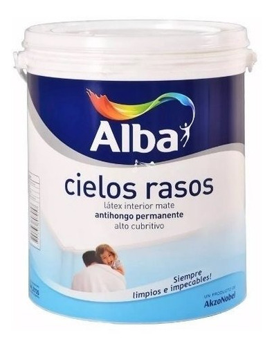 Latex Para Cielorraso Alba 20lts. Pintura Antihongo. Premium