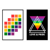 Cuadros Decoración Hogar Orgullo Lgbt Pride Love 2 Uds