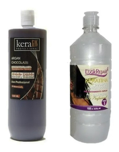 Kit: Keraliss Keratina  Chocolate O Almendra + Shampoo Antif