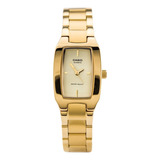 Reloj Casio Mujer Ltp-1165n-9crdf Color De La Correa Dorado Color Del Bisel Dorado Color Del Fondo Dorado