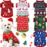 6 Piezas De Ropa De Navidad Para Perro, Camisas Para Mascota