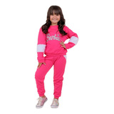 Conjunto Moleton Infantil Agasalho Feminino Blusa Calça Frio