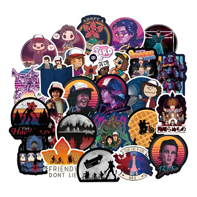 X . Stranger Things 50 Calcomanias Stickers Pvc Contra W