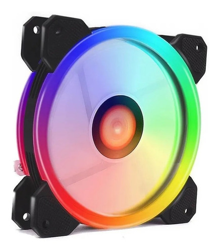 Ventilador Gabinete Cooler Luz Led Rgb 12cm Gamer Multicolor