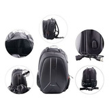 Mochila Universal Rigida Impermeable Moto Puerto Usb Mav Color Negro