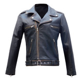 Campera De 100% Cuero Gastado Moto Rock It Old School