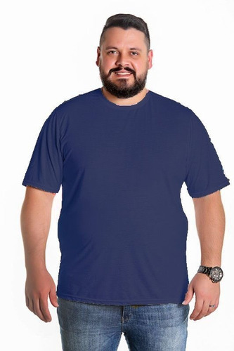 Camiseta Masculina Plus Size Camisa Básica Malha Fria Até G3