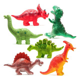 6 Dinosaurios Caricatura De Goma Mini!! Wc-2612