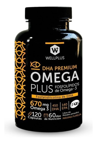 Omega Plus 670 Mg Dha Premium Wellplus 120caps.