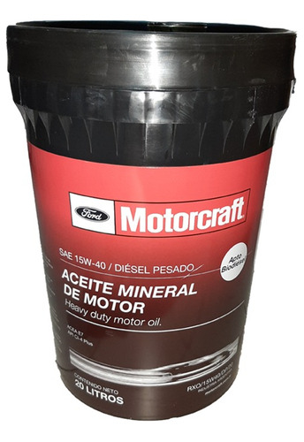 Aceite Mineral 15w 40 Para Diesel Pesados 20 Lts Motorcraft