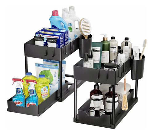 2 Piezas 2 Niveles Organizador Multifuncional Baño Cocina