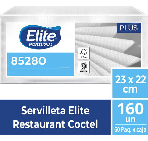 Servilleta Cocktail 23x22 Elite Paquete 160 Und