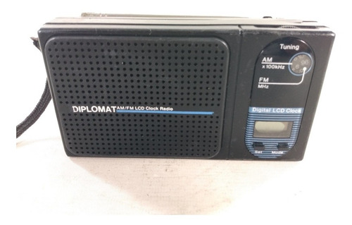 Rádio Antigo Radinho Diplomat Am E Fm Com Relógio